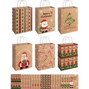 image:imageSUNEE Christmas Gift Bags 24 Pack Christmas Bags for Gifts with Handles 6 Assorted Kraft Paper Gift Bags Bulk with Xmas Tree Santa Claus Candy Designs 72831587 Goodie Bags for Kids Small Size