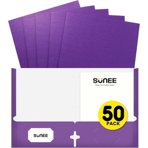 image:imageSUNEE Folders with Pockets 3 Hole Punched50 Pack Dark Blue 2 Pocket Folders Fit Letter Size Paper Paper File Folder for School Office Home BussinessPurple