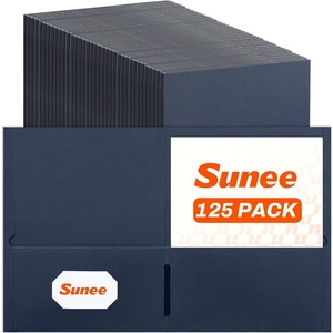 image:imageSUNEE Folders with Pockets125 Pack Assorted Colors 2 Pocket Folders Fit Letter Size Paper Paper File Folder for School Office Home BussinessDark Blue