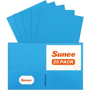 image:imageSUNEE Folders with Pockets25 Pack Blue 2 Pocket Folders Fit Letter Size Paper Paper File Folder for School Office Home BusinessBlue