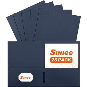 image:imageSUNEE Folders with Pockets25 Pack Blue 2 Pocket Folders Fit Letter Size Paper Paper File Folder for School Office Home BusinessDark Blue
