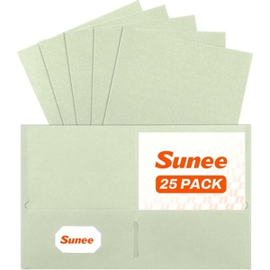 image:imageSUNEE Folders with Pockets25 Pack Blue 2 Pocket Folders Fit Letter Size Paper Paper File Folder for School Office Home BusinessGrayish Green