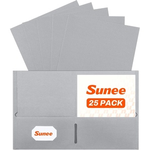 image:imageSUNEE Folders with Pockets25 Pack Blue 2 Pocket Folders Fit Letter Size Paper Paper File Folder for School Office Home BusinessGrey