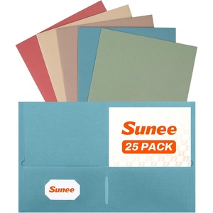 image:imageSUNEE Folders with Pockets25 Pack Blue 2 Pocket Folders Fit Letter Size Paper Paper File Folder for School Office Home BusinessMulticolored 3