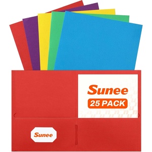 image:imageSUNEE Folders with Pockets25 Pack Blue 2 Pocket Folders Fit Letter Size Paper Paper File Folder for School Office Home BusinessMulticolored
