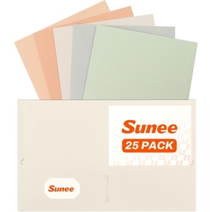 image:imageSUNEE Folders with Pockets25 Pack Blue 2 Pocket Folders Fit Letter Size Paper Paper File Folder for School Office Home BusinessPastel Colors
