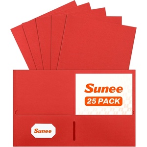 image:imageSUNEE Folders with Pockets25 Pack Blue 2 Pocket Folders Fit Letter Size Paper Paper File Folder for School Office Home BusinessRed