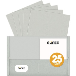 image:imageSUNEE Folders with Pockets25 Pack Blue 2 Pocket Folders Fit Letter Size Paper Paper File Folder for School Office Home BusinessWarm Gray