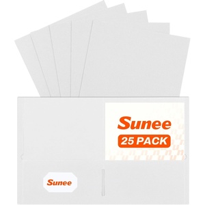 image:imageSUNEE Folders with Pockets25 Pack Blue 2 Pocket Folders Fit Letter Size Paper Paper File Folder for School Office Home BusinessWhite