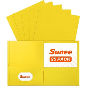 image:imageSUNEE Folders with Pockets25 Pack Blue 2 Pocket Folders Fit Letter Size Paper Paper File Folder for School Office Home BusinessYellow