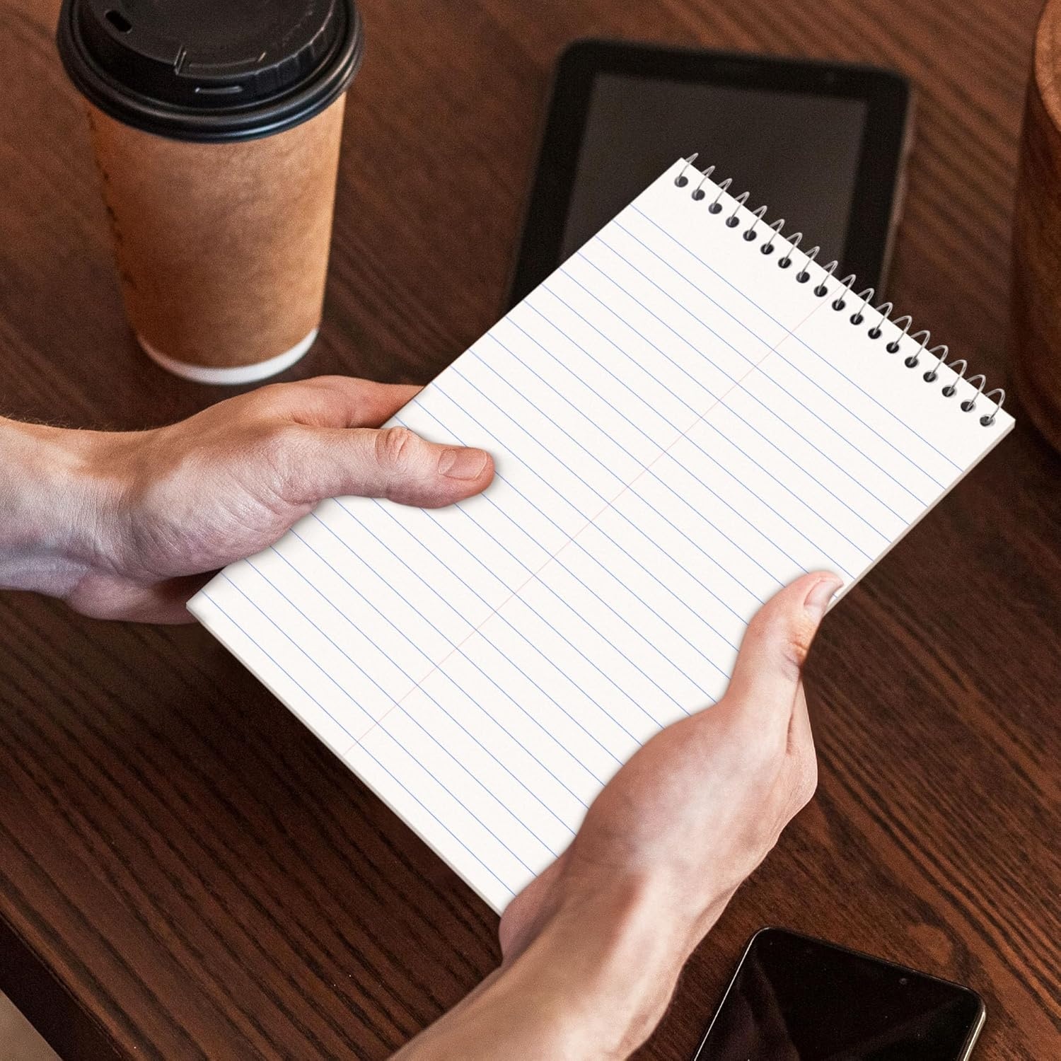 image:imageSUNEE 2 Pack Steno Pads 6x9 Gregg Rule 60 Sheets Spiral Notebook 6x9 White Paper Take Notes with Top Spiral Notebook for School University College Work Office YellowBlack