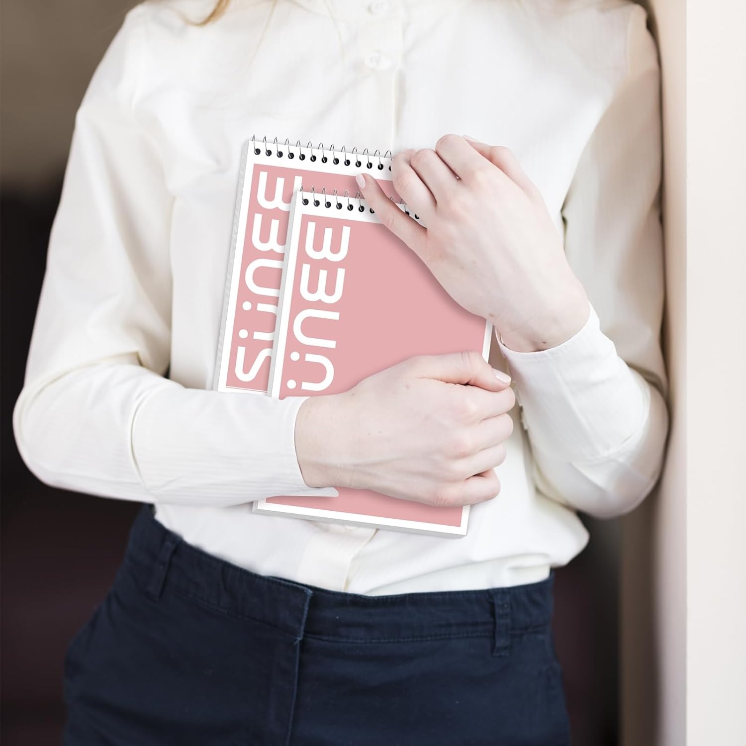 image:imageSUNEE 2 Pack Steno Pads 6x9 Gregg Rule 60 Sheets Spiral Notebook 6x9 White Paper Take Notes with Top Spiral Notebook for School University College Work Office YellowPink
