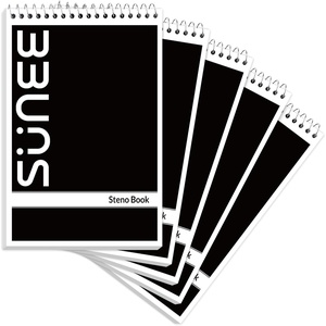 image:imageSUNEE 12 Pack Steno Pads 6x9 Gregg Rule 60 Sheets Spiral Notebook 6x9 White Paper Take Notes with Top Spiral Notebook for School University College Work Office Black5 Pack