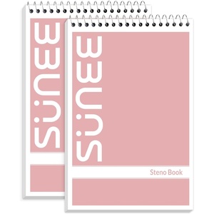 image:imageSUNEE 2 Pack Steno Pads 6x9 Gregg Rule 60 Sheets Spiral Notebook 6x9 White Paper Take Notes with Top Spiral Notebook for School University College Work Office YellowPink