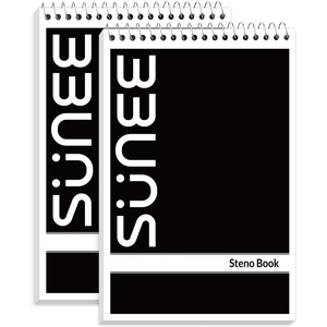 image:imageSUNEE 2 Pack Steno Pads 6x9 Gregg Rule 60 Sheets Spiral Notebook 6x9 White Paper Take Notes with Top Spiral Notebook for School University College Work Office YellowBlack