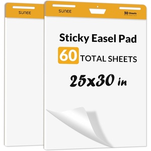 image:imageSUNEE Sticky Easel Pads 25x30 Inches 30 SheetsPad 2 Pack  Self Stick Flip Chart Paper for Whiteboards Premium Large White Chart PaperWhite