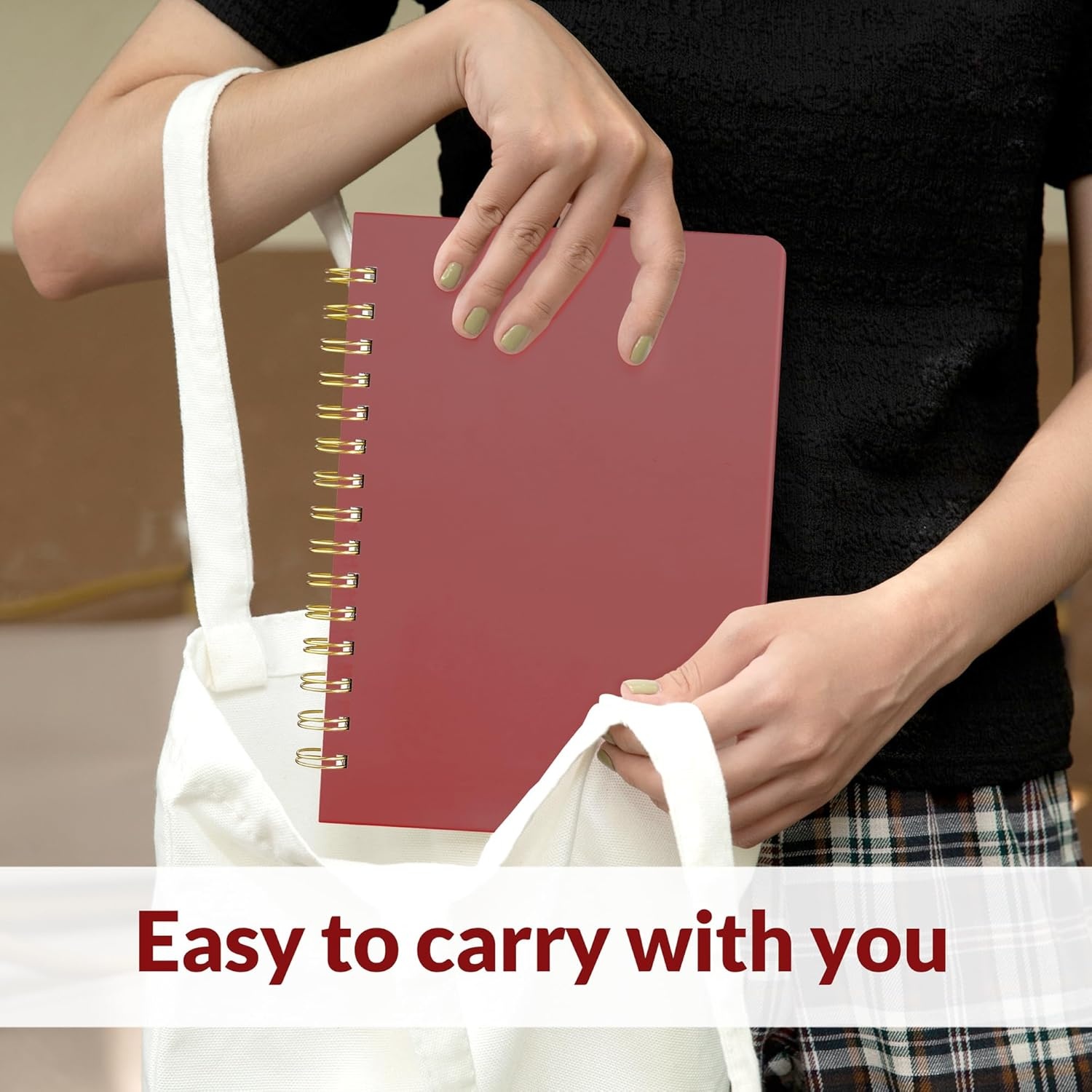 image:imageSUNEE Journaling Notebooks A5 Lined Spiral Notebook for Women 146 Pages College Ruled Hardcover Notebook for Work Note Taking Journaling and Office School Supplies A5 PinkBurgundy