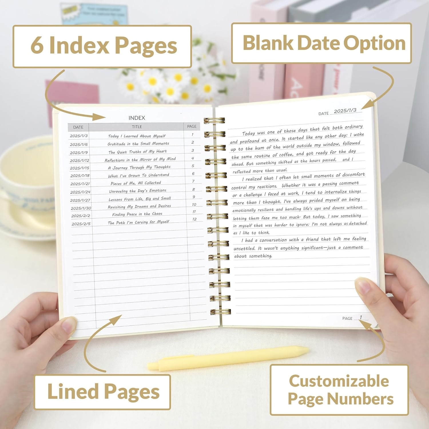 image:imageSUNEE Journaling Notebooks A5 Lined Spiral Notebook for Women 146 Pages College Ruled Hardcover Notebook for Work Note Taking Journaling and Office School Supplies A5 PinkBeige