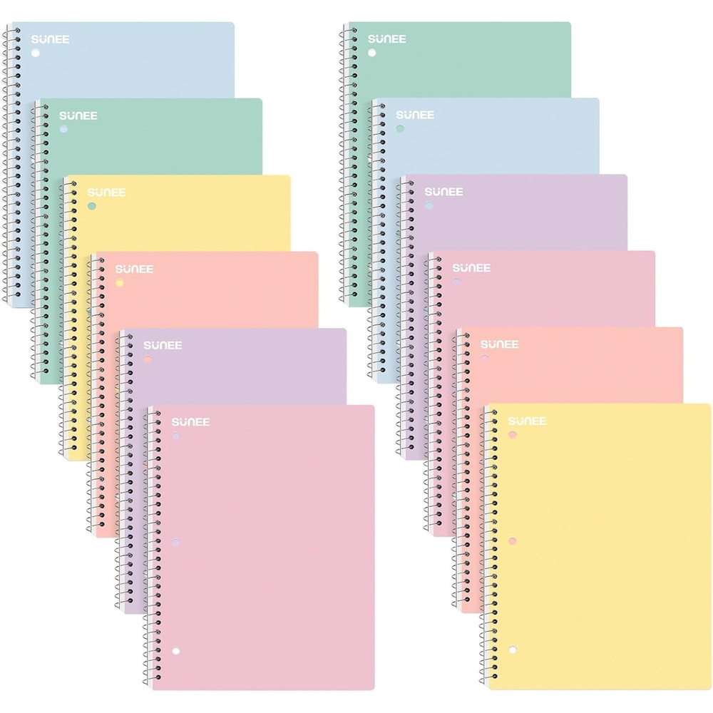 image:imageSUNEE Spiral Notebooks 6 Pack 1Subject College Ruled Paper 8 x 1012 70 Sheets per Notebook Assorted Pastel Colors Spiral Notebooks for School12