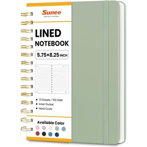 image:imageSUNEE Journaling Notebooks A5 Lined Spiral Notebook for Women 146 Pages College Ruled Hardcover Notebook for Work Note Taking Journaling and Office School Supplies A5  PinkSage Green