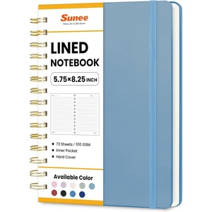 image:imageSUNEE Journaling Notebooks A5 Lined Spiral Notebook for Women 146 Pages College Ruled Hardcover Notebook for Work Note Taking Journaling and Office School Supplies A5  PinkHaze Blue