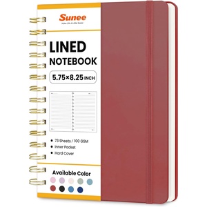 image:imageSUNEE Journaling Notebooks A5 Lined Spiral Notebook for Women 146 Pages College Ruled Hardcover Notebook for Work Note Taking Journaling and Office School Supplies A5  PinkBurgundy
