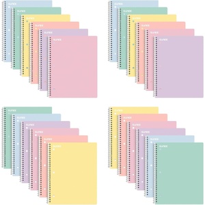 image:imageSUNEE Spiral Notebooks 6 Pack 1Subject College Ruled Paper 8 x 1012 70 Sheets per Notebook Assorted Pastel Colors Spiral Notebooks for School24