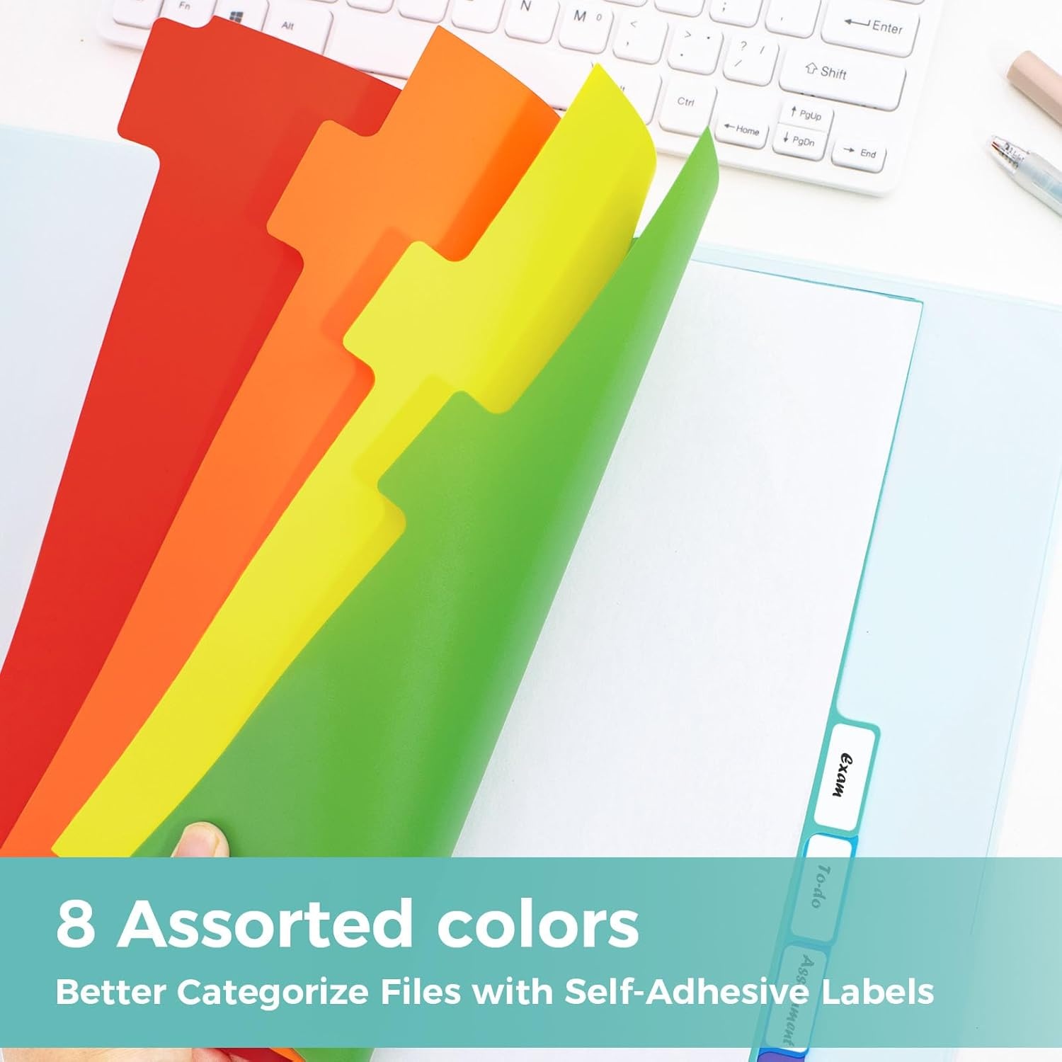 image:imageSUNEE 8 Tab Binder DividersPlastic Dividers for 3 Ring Binder3 Ring Binder Dividers with Tabs for School Office Home SuppliesBright Color 2 Set1