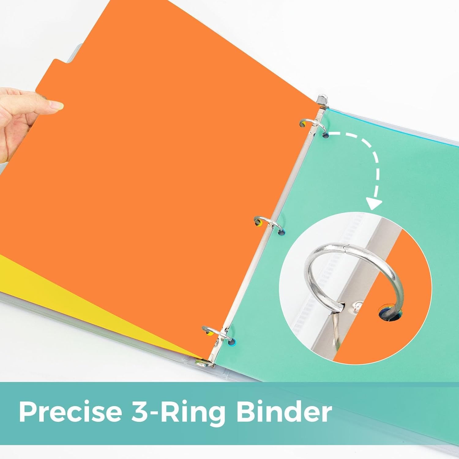 image:imageSUNEE 8 Tab Binder DividersPlastic Dividers for 3 Ring Binder3 Ring Binder Dividers with Tabs for School Office Home SuppliesBright Color 2 Set1
