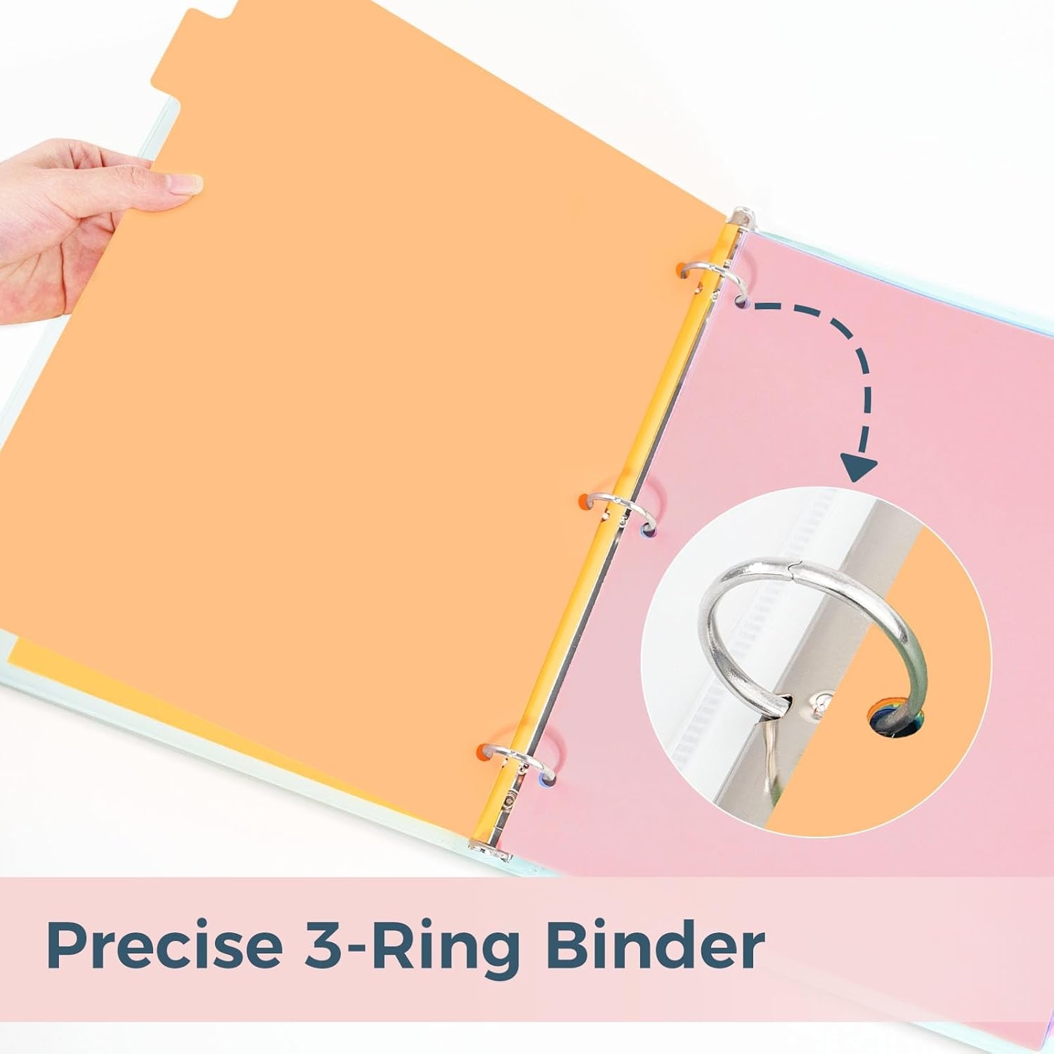 image:imageSUNEE 8 Tab Binder DividersPlastic Dividers for 3 Ring Binder3 Ring Binder Dividers with Tabs for School Office Home SuppliesPastel Color 5 Set5