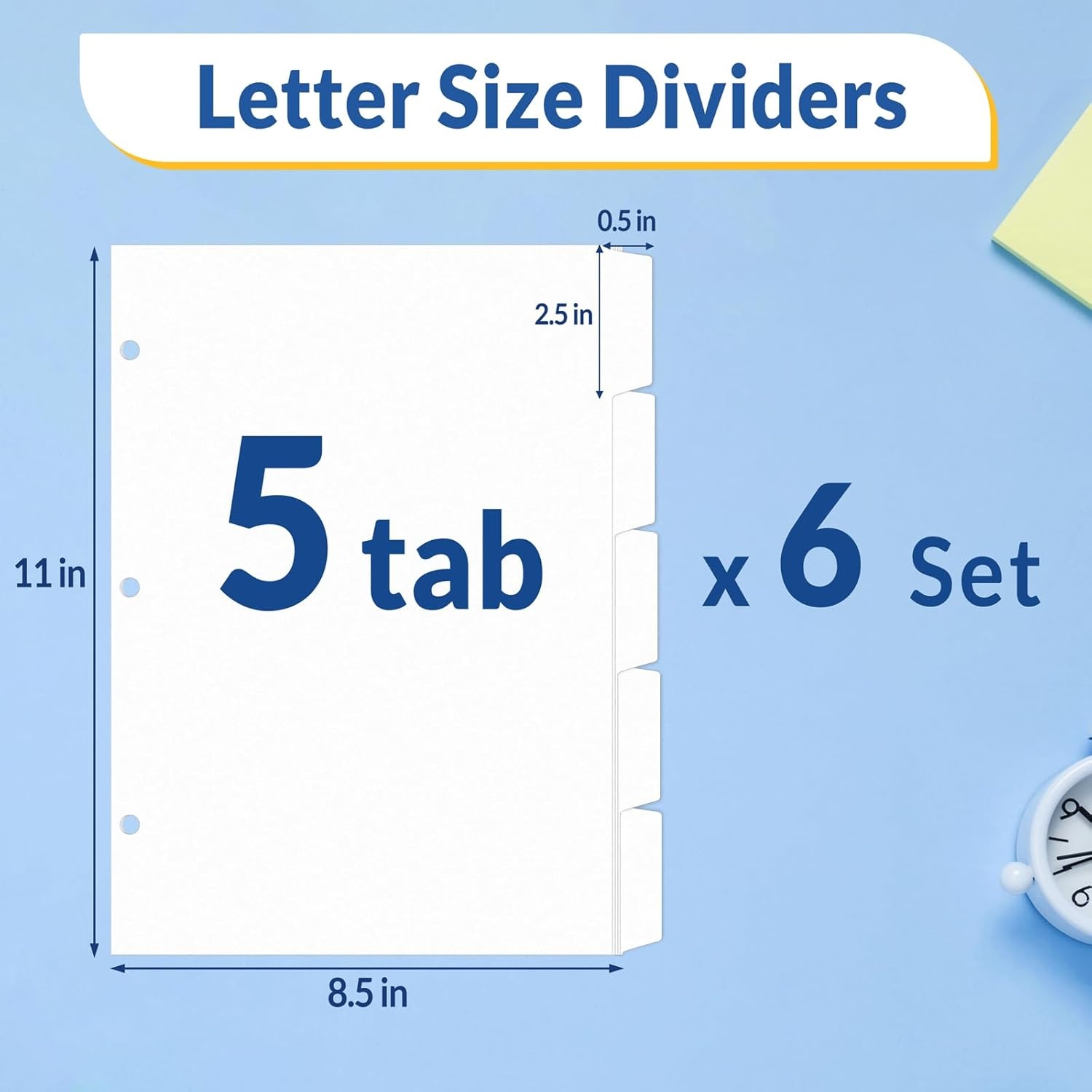 image:imageSUNEE Binder Dividers with Tabs for 3 Ring Binder 85 x 11 Paper White Binder Dividers Blank with 8 Tabs 4 Sets Page Dividers for School Office and Home 32 Dividers5 Tab 6 Set