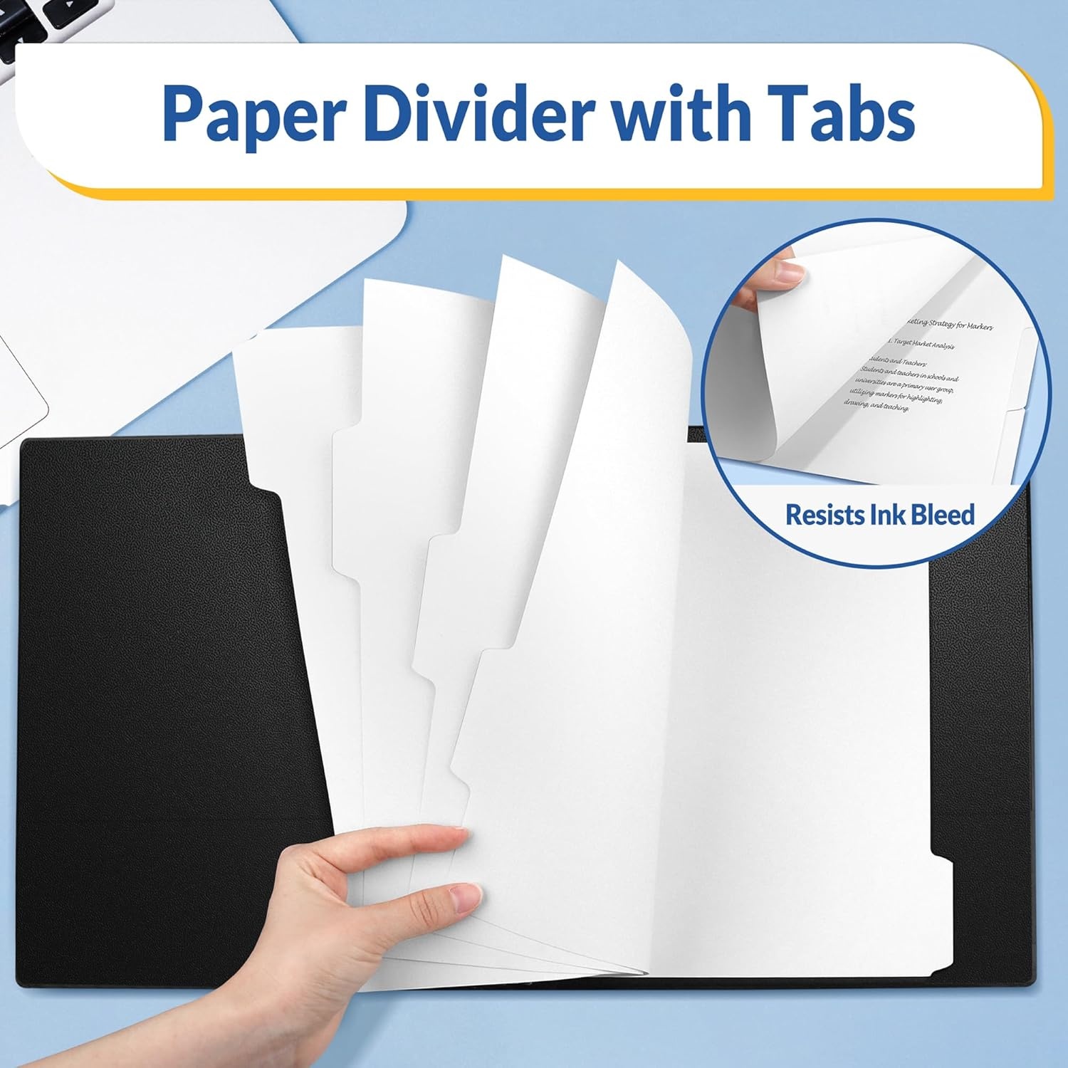 image:imageSUNEE Binder Dividers with Tabs for 3 Ring Binder 85 x 11 Paper White Binder Dividers Blank with 8 Tabs 4 Sets Page Dividers for School Office and Home 32 Dividers5 Tab 6 Set