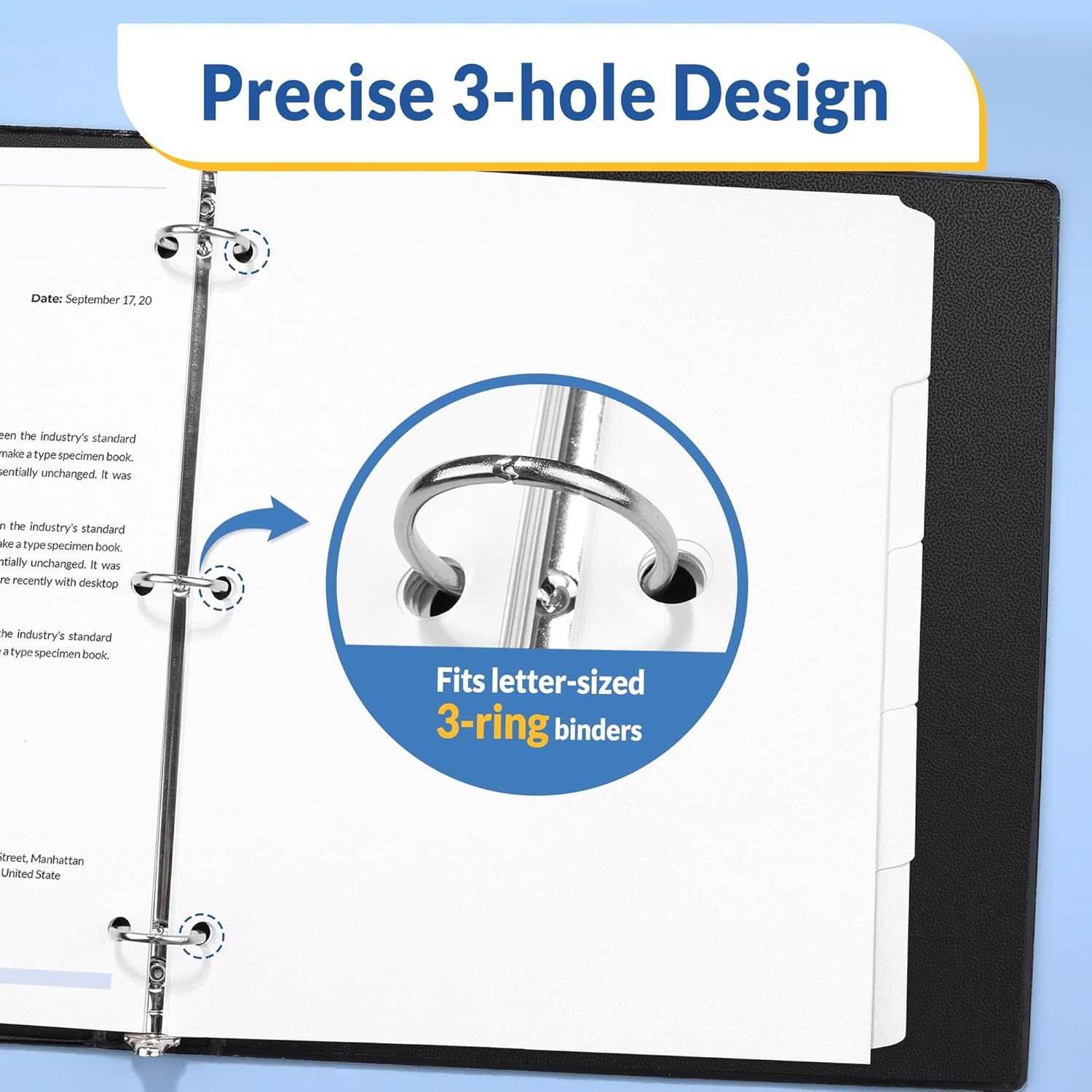 image:imageSUNEE Binder Dividers with Tabs for 3 Ring Binder 85 x 11 Paper White Binder Dividers Blank with 8 Tabs 4 Sets Page Dividers for School Office and Home 32 Dividers5 Tab 6 Set