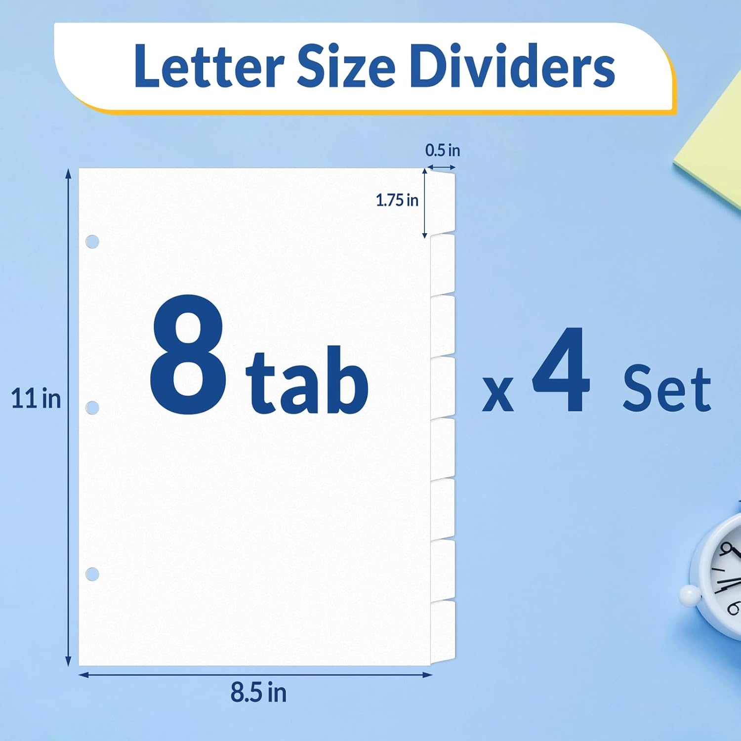 image:imageSUNEE Binder Dividers with Tabs for 3 Ring Binder 85 x 11 Paper White Binder Dividers Blank with 8 Tabs 4 Sets Page Dividers for School Office and Home 32 Dividers8 Tab 4 Set