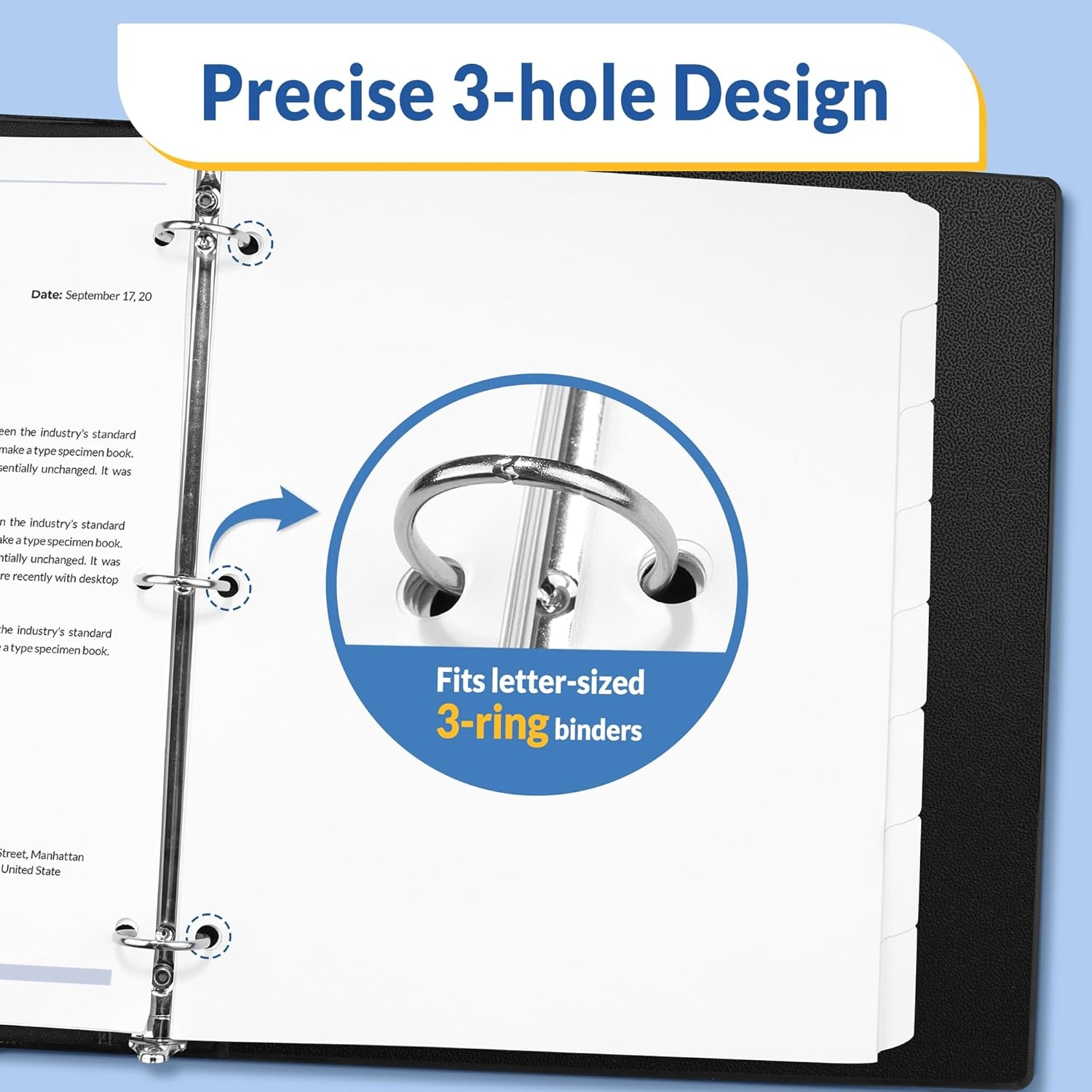 image:imageSUNEE Binder Dividers with Tabs for 3 Ring Binder 85 x 11 Paper White Binder Dividers Blank with 8 Tabs 4 Sets Page Dividers for School Office and Home 32 Dividers8 Tab 12 Set