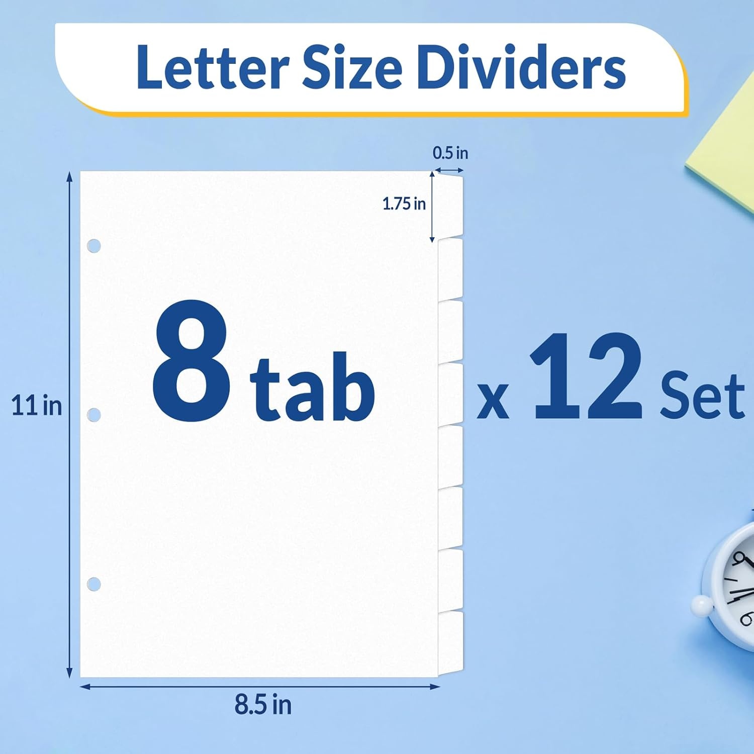 image:imageSUNEE Binder Dividers with Tabs for 3 Ring Binder 85 x 11 Paper White Binder Dividers Blank with 8 Tabs 4 Sets Page Dividers for School Office and Home 32 Dividers8 Tab 12 Set