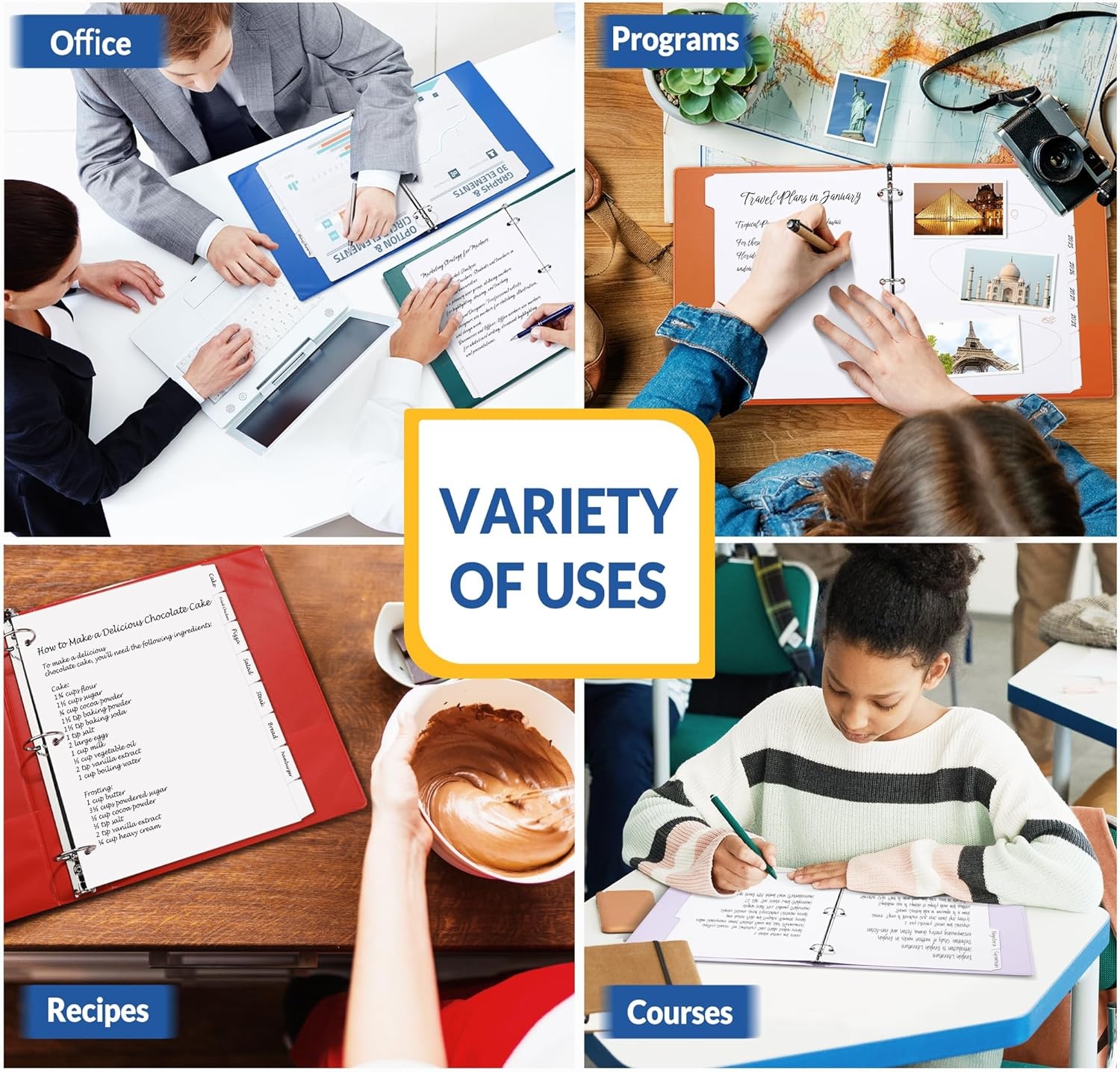 image:imageSUNEE Binder Dividers with Tabs for 3 Ring Binder 85 x 11 Paper White Binder Dividers Blank with 8 Tabs 4 Sets Page Dividers for School Office and Home 32 Dividers8 Tab 4 Set