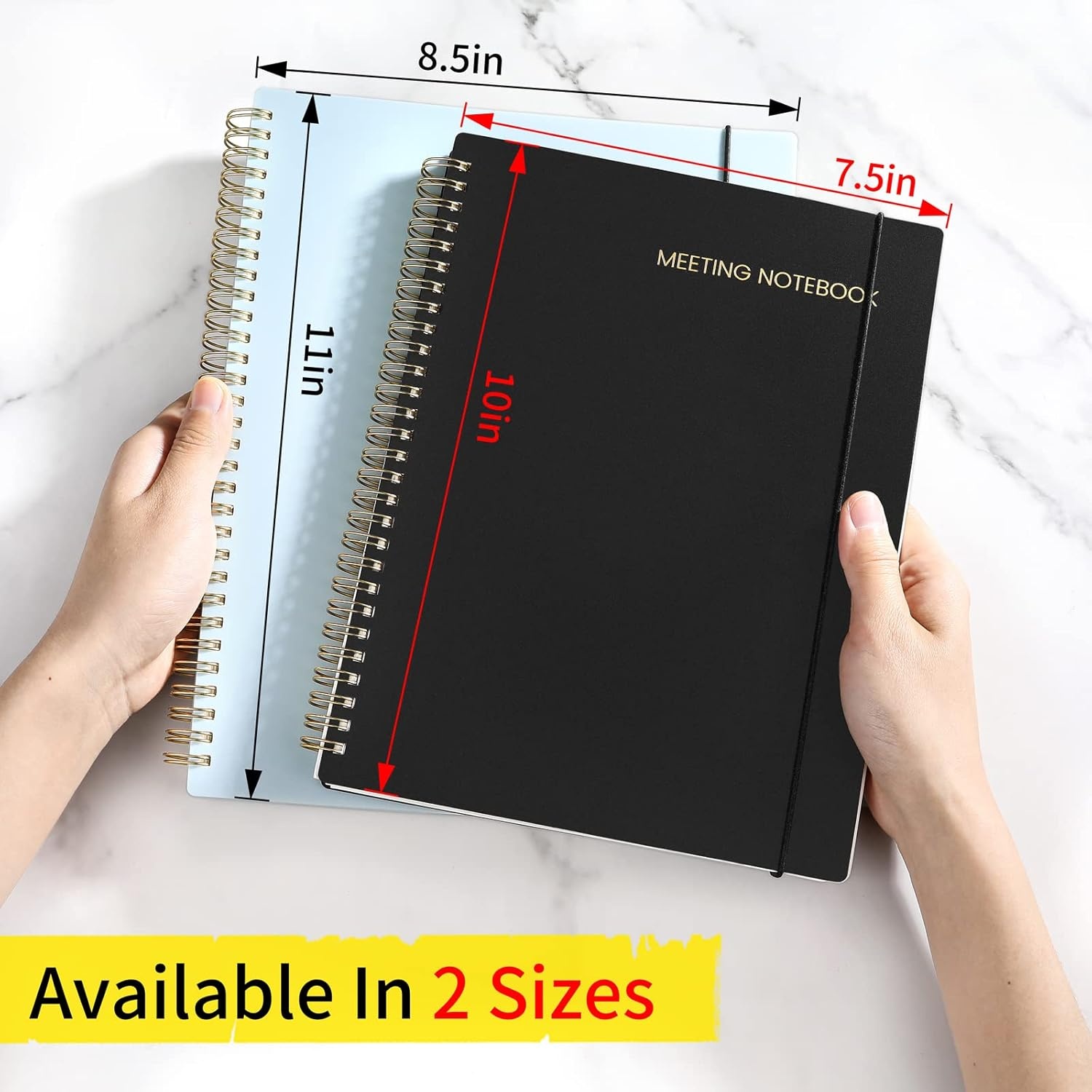 image:imageSUNEE Meeting Notebook for Work with Action Items 160 Pages A4 Size Project Planner Spiral Meeting AgendaMinutes Notebook Organizer for Women Men Note Taking Office amp Business 85x11 PurpleBlack