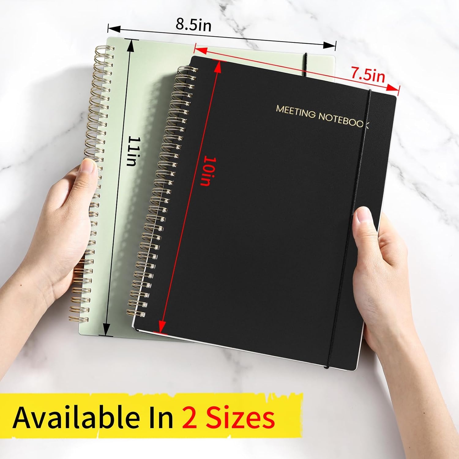 image:imageSUNEE Meeting Notebook for Work with Action Items 160 Pages A4 Size Project Planner Spiral Meeting AgendaMinutes Notebook Organizer for Women Men Note Taking Office amp Business 85x11 PurpleSage Green