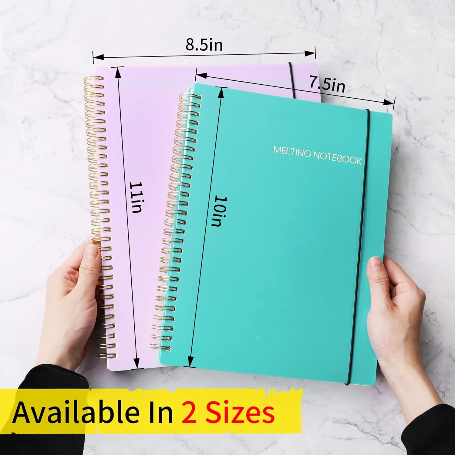 image:imageSUNEE Meeting Notebook for Work with Action Items 160 Pages A4 Size Project Planner Spiral Meeting AgendaMinutes Notebook Organizer for Women Men Note Taking Office amp Business 85x11 PurpleTeal