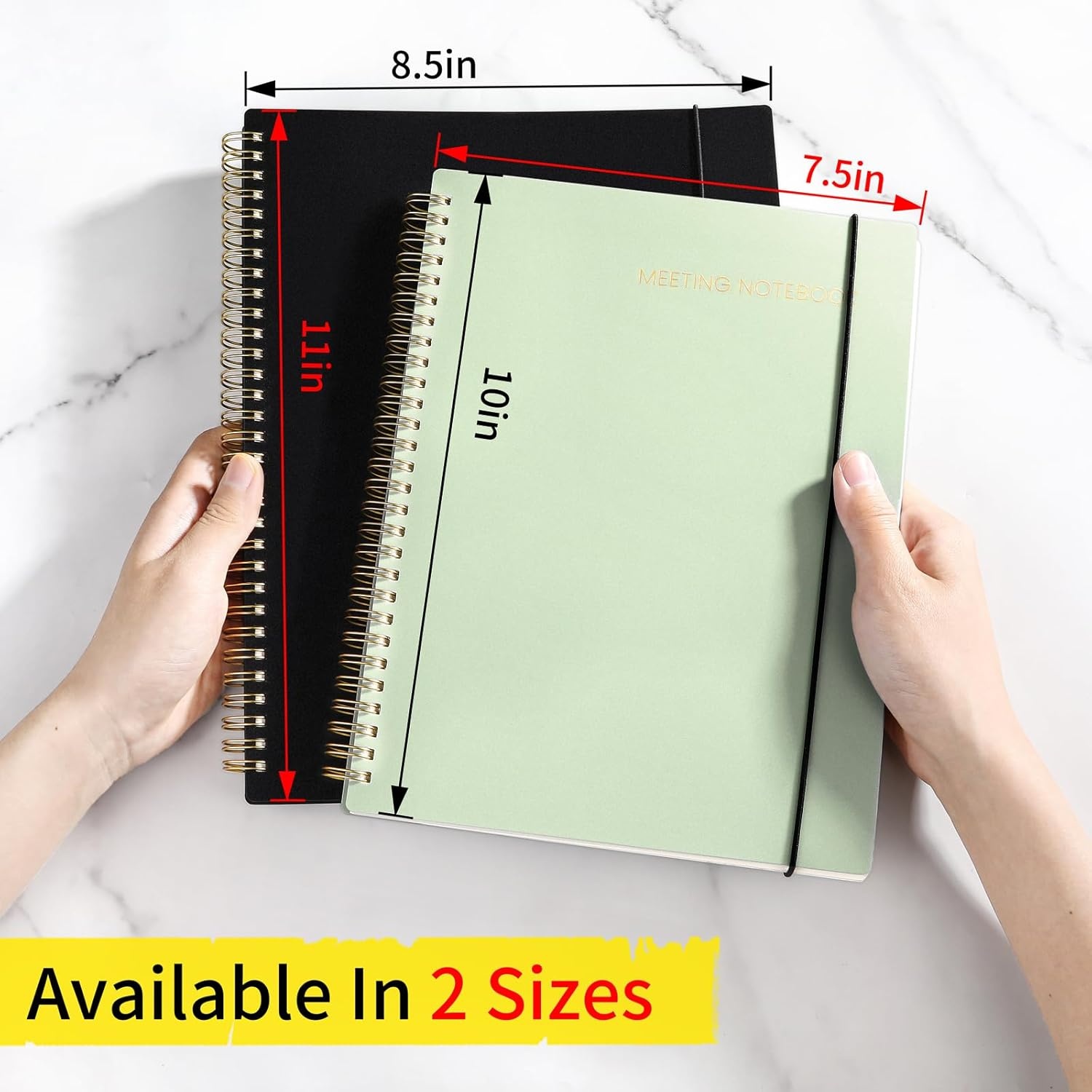 image:imageSUNEE Meeting Notebook for Work with Action Items 160 Pages A4 Size Project Planner Spiral Meeting AgendaMinutes Notebook Organizer for Women Men Note Taking Office amp Business 85x11 PurpleSage Green
