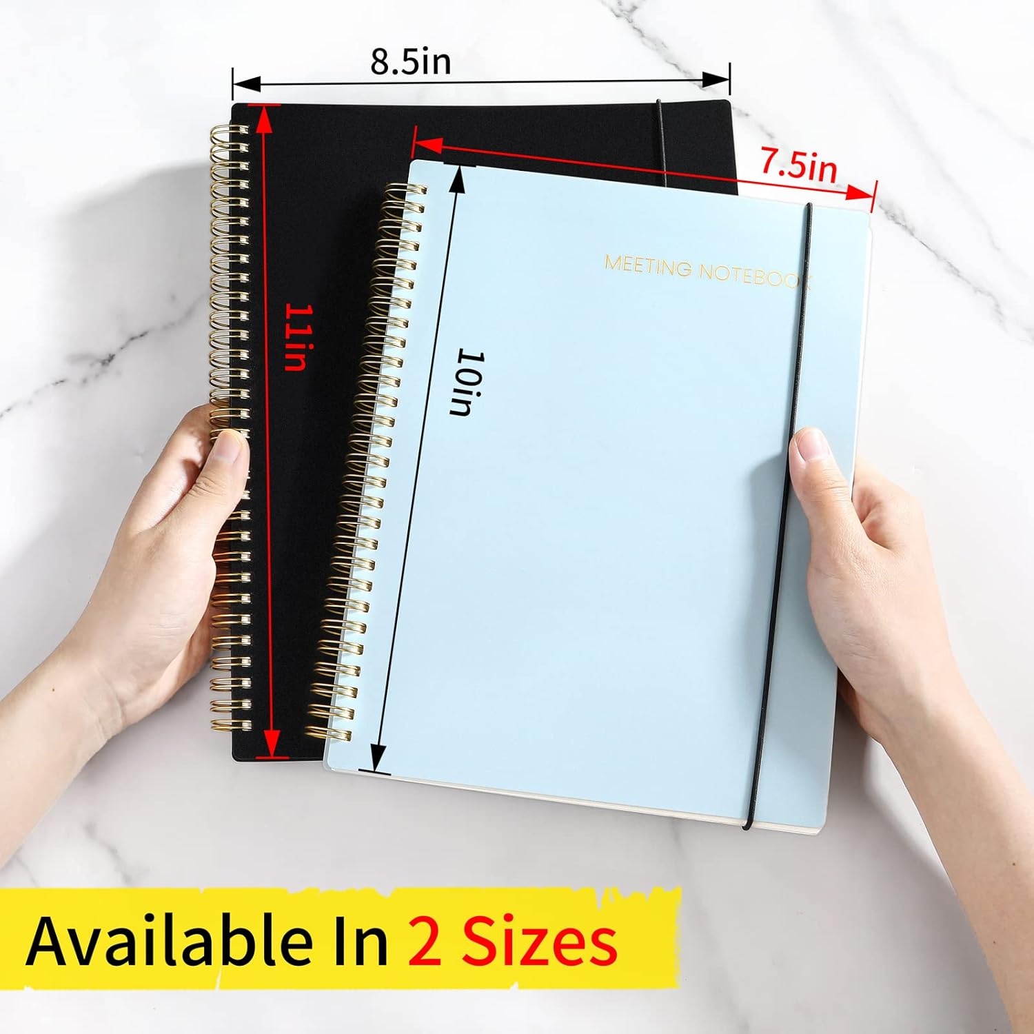 image:imageSUNEE Meeting Notebook for Work with Action Items 160 Pages A4 Size Project Planner Spiral Meeting AgendaMinutes Notebook Organizer for Women Men Note Taking Office amp Business 85x11 PurpleBlue