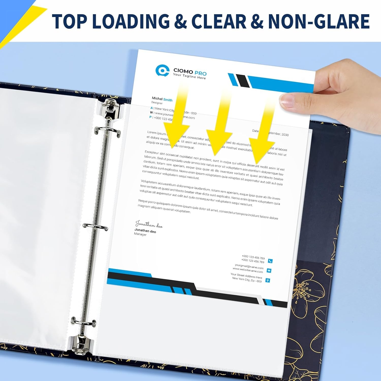 image:imageSUNEE Sheet Protectors 500 Packs for 3 Ring Binder PVCFree Clear Page Protectors 85x11 Inches Plastic Cover for Paper Documents Photos Top Loading Binder Sleeves Letter Size500