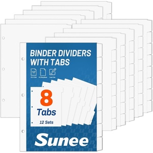image:imageSUNEE Binder Dividers with Tabs for 3 Ring Binder 85 x 11 Paper White Binder Dividers Blank with 8 Tabs 4 Sets Page Dividers for School Office and Home 32 Dividers8 Tab  12 Set