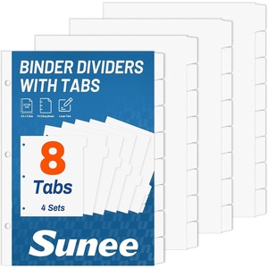 image:imageSUNEE Binder Dividers with Tabs for 3 Ring Binder 85 x 11 Paper White Binder Dividers Blank with 8 Tabs 4 Sets Page Dividers for School Office and Home 32 Dividers8 Tab  4 Set
