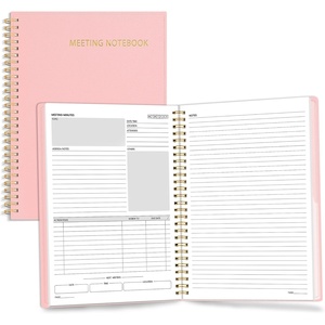 image:imageSUNEE Half Meeting Half Note  85x11 Professional Notebooks for Work  160 Pages A4 Size Project Planner Spiral Meeting AgendaMinutes Organizer for Women Men Note Taking Office amp BusinessPink