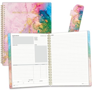 image:imageSUNEE Half Meeting Half Note  85x11 Professional Notebooks for Work  160 Pages A4 Size Project Planner Spiral Meeting AgendaMinutes Organizer for Women Men Note Taking Office amp BusinessPink Marble