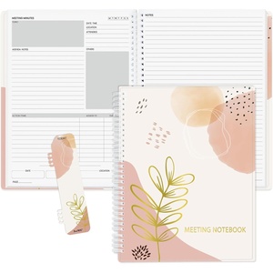 image:imageSUNEE Half Meeting Half Note  85x11 Professional Notebooks for Work  160 Pages A4 Size Project Planner Spiral Meeting AgendaMinutes Organizer for Women Men Note Taking Office amp BusinessPink Breeze
