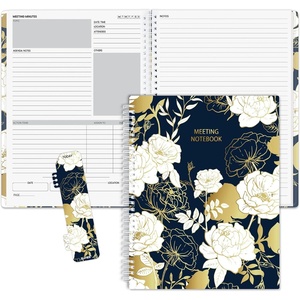 image:imageSUNEE Half Meeting Half Note  85x11 Professional Notebooks for Work  160 Pages A4 Size Project Planner Spiral Meeting AgendaMinutes Organizer for Women Men Note Taking Office amp BusinessVintage Floral