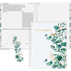 image:imageSUNEE Half Meeting Half Note  85x11 Professional Notebooks for Work  160 Pages A4 Size Project Planner Spiral Meeting AgendaMinutes Organizer for Women Men Note Taking Office amp BusinessLeaf